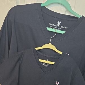 Psycho Bunny Men's Navy V-Neck Tee